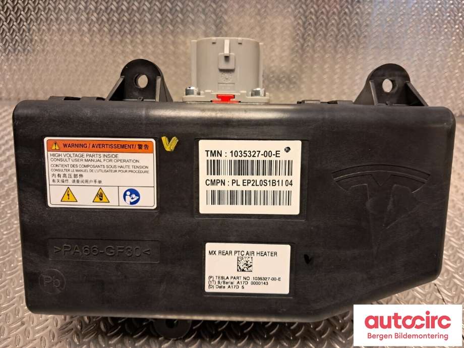 Varmeapparat register til Tesla Model X 2016-->> (TESLA|1035327-00-E|)