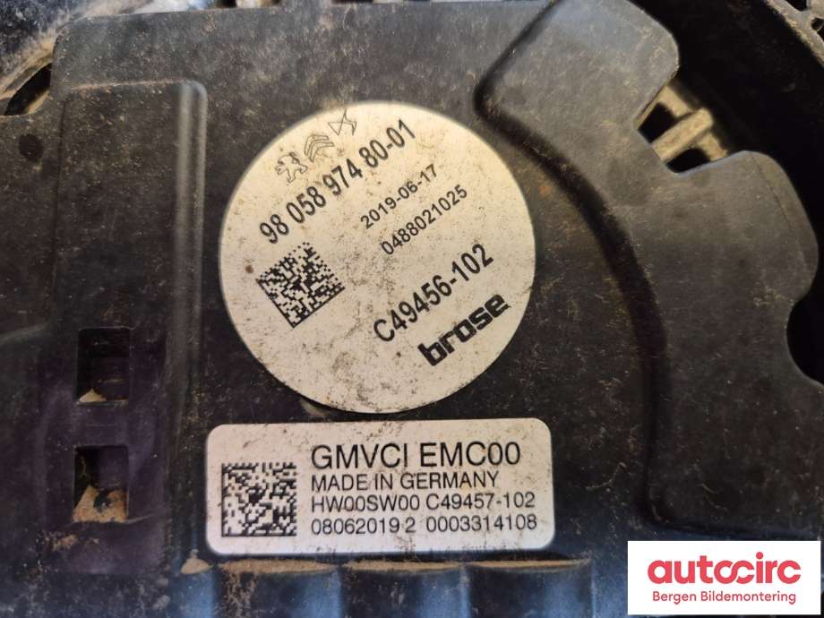 Kjølevifte til Peugeot Expert 2016-->> (Type III)  (PEUGEOT|98 058 974 80|)