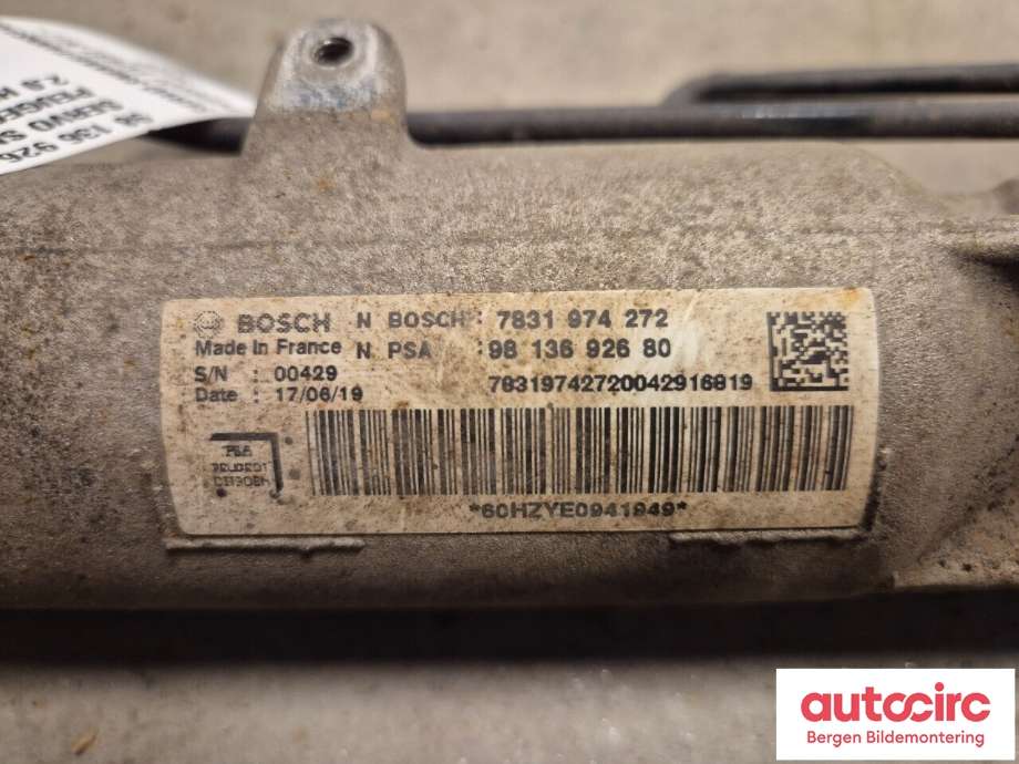 Tannstang til Peugeot Expert 2016-->> (Type III)  (PEUGEOT|98 136 926 80|)
