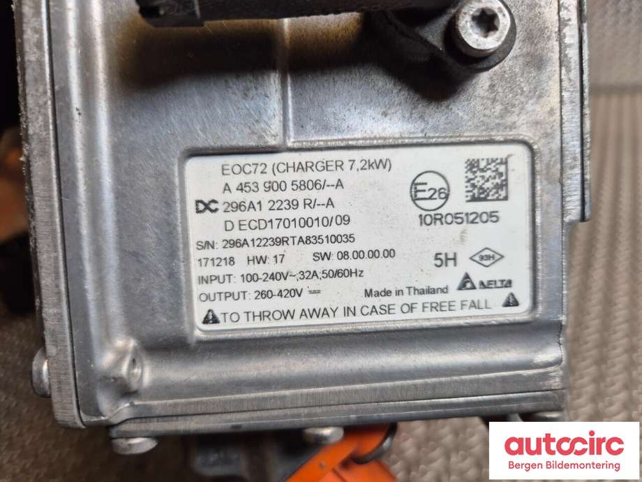 Batterilader (OBC - On Board Charger) til Renault Kangoo 2008-2021 (Type II)  (RENAULT|296A12239R|296A15127R|)