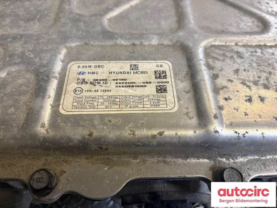 Batterilader (OBC - On Board Charger) til Hyundai Ioniq Electric 2016-2019 (Fase 1)  (HYUNDAI|36400 0E150|)