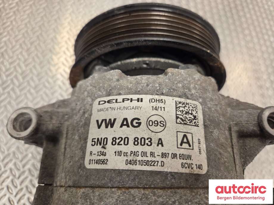 Aircondition kompressor til VW Polo 2009-2014 (Type V, Fase 1)  (VOLKSWAGEN|5N0 820 803 C||5N0 820 803 A)