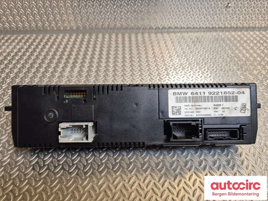 Varmeapparat betjening til BMW 1-Serie 2004-2011 (E81/E82/E87/E88) (E81/E82/E87/E88) (BMW|64 11 9 292 262|)