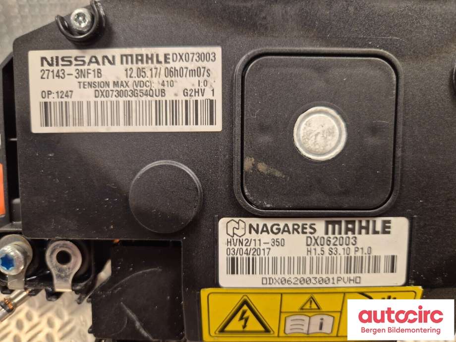 Varmeapparat register til Nissan Leaf 2011-2017 (Type I) (NISSAN|271433NF1B|271433NF1A)