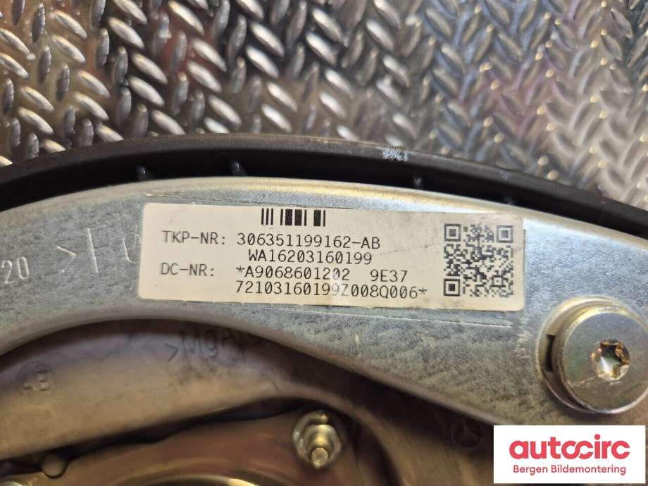 Airbag rattpute til Mercedes Sprinter 2006-2013 (Fase 1) (906) (906) (MERCEDES|A 906 860 19 00|A 906 860 12 02|)