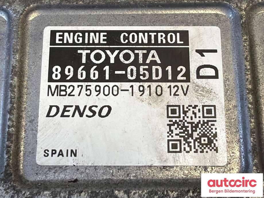 Styreenhet motor til Toyota Avensis 2009-2015 (Type III, Fase 1)  (TOYOTA|8966105D12|8966105K30|89661-05D12)