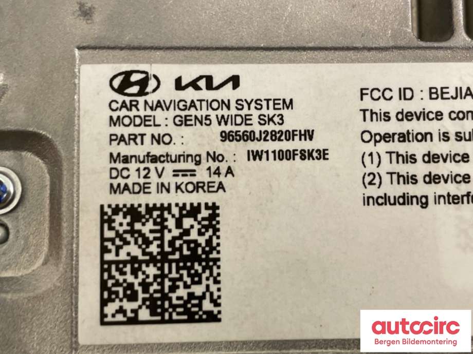 Instrument kjørecomputer til Kia e-Soul 2019-->> (Type III)  (KIA|96560-J2820-FHV|96560J2820FHV)