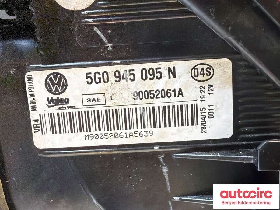 Baklykt venstre til VW e-Golf 2014-2017 (Fase 1)  (VOLKSWAGEN|5G0 945 095 N|)