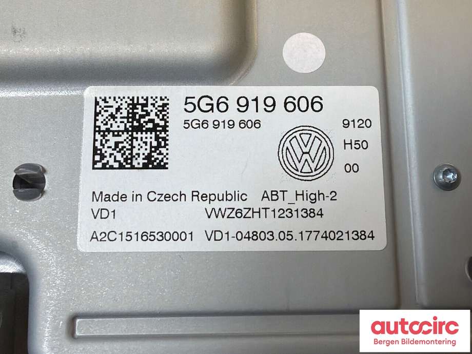 Instrument kjørecomputer til VW e-Golf 2017-2020 (Fase 2)  (VOLKSWAGEN|5G6 919 606 C|)