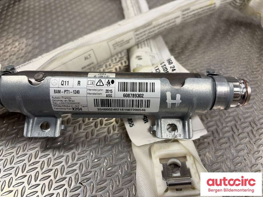 Airbag gardin høyre til Mercedes GLK 2008-2015 (X204) (X204) (MERCEDES|A 204 860 24 02|)