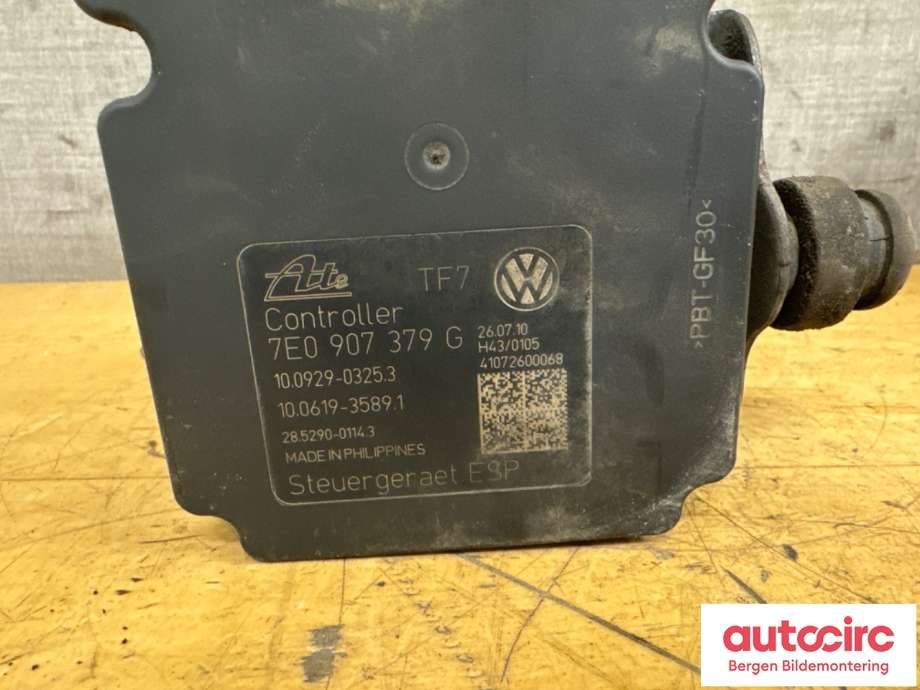 Styreenhet ABS til VW Transporter / Caravelle 2009-2015 (Fase 2) (T5) (T5) (VOLKSWAGEN|7E0 907 375 G|7E0 907 379 G)