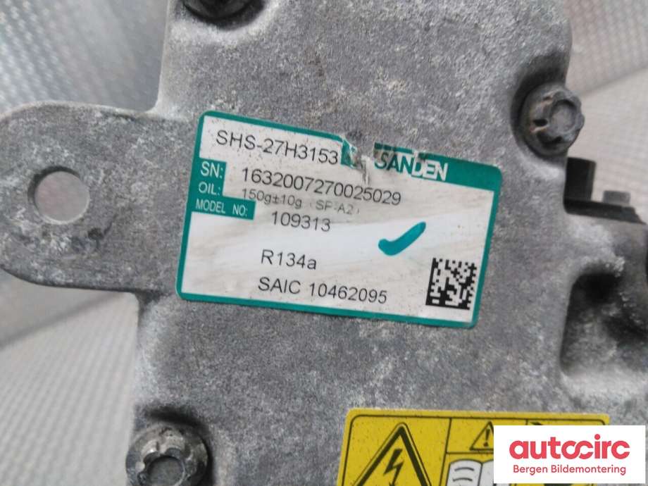 Aircondition kompressor til MG ZS EV 2019-2021 (Type I, Fase 1)  (MG|10462095|)