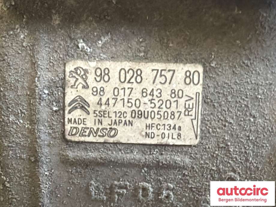 Aircondition kompressor til Citroën Berlingo 2015-2019 (Type II, Fase 2)  (CITROEN|98 028 757 80||98 228 268 80)