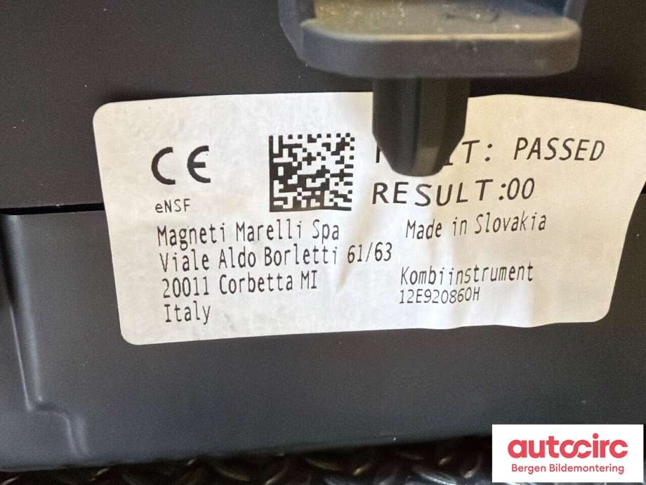 Speedometer til VW E-Up 2019-->> (VOLKSWAGEN|12E 920 860 H|)
