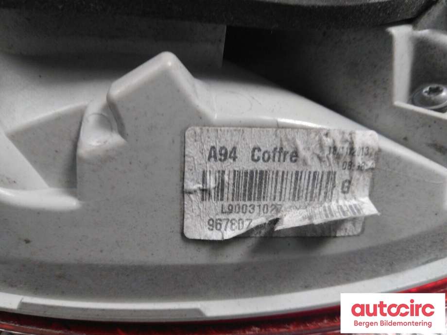 Baklykt venstre indre til Peugeot 2008 2013-2019 (Type I)  (PEUGEOT|96 780 744 80|)