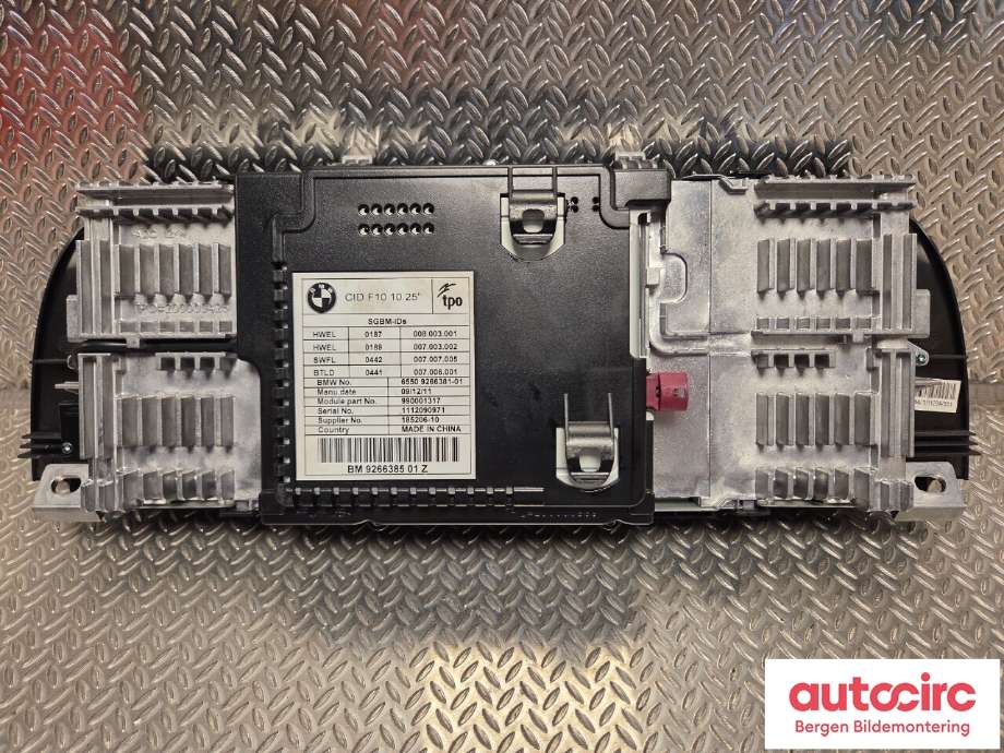 Instrument kjørecomputer til BMW 5-Serie 2010-2017 (F10/F11) (F10/F11) (BMW|65 50 9 266 384|)