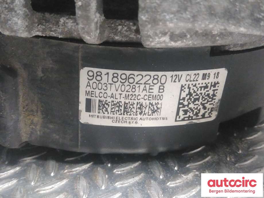Dynamo til Peugeot Partner 2015-2019 (Type II, Fase 2)  (PEUGEOT|98 189 622 80|)