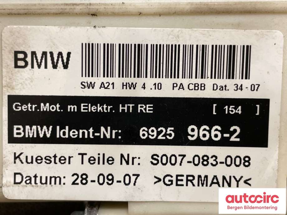 Ruteheis høyre til BMW X3 2007-2010 (Fase 2) (E83) (E83) (BMW|67 62 6 925 966|)