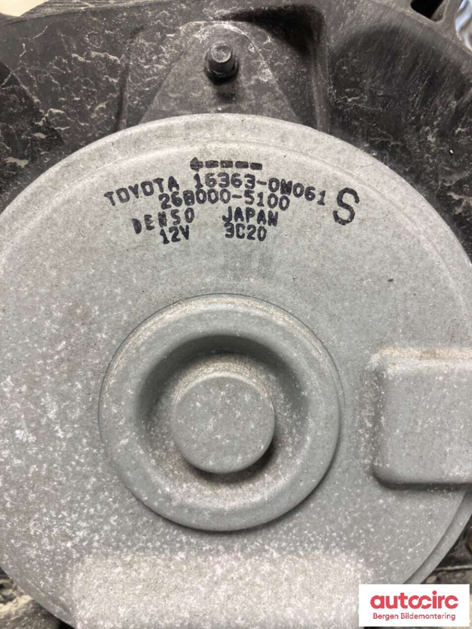 Kjølevifte til Toyota Yaris 2014-2020 (Type III, Fase 2)  (TOYOTA|163610M100|)