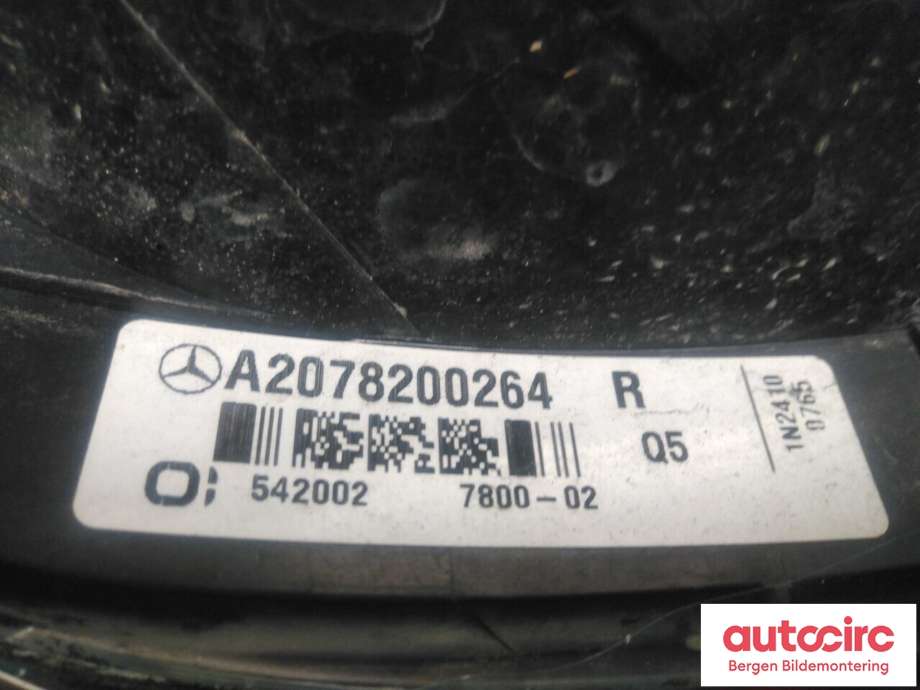 Baklykt høyre til Mercedes E-Klasse, Coupe/Cab 2009-2013 (Fase 1) (C207) (C207) (MERCEDES||A 207 906 02 58)