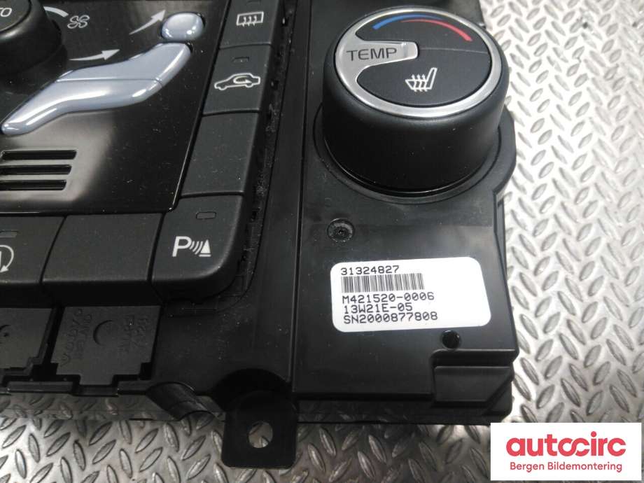 Varmeapparat betjening til Volvo V70 2014-2016 (Type III, Fase 2)  (VOLVO|31443427|)