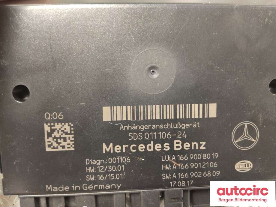 Styreenhet hengerfeste til Mercedes GLE 2015-2018 (Fase 2) (W166) (W166) (MERCEDES|A 166 900 80 19|)