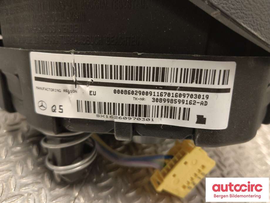 Airbag rattpute til Mercedes C-Klasse 2014-2018 (Fase 1) (W205) (W205) (MERCEDES|A 000 860 29 00|)