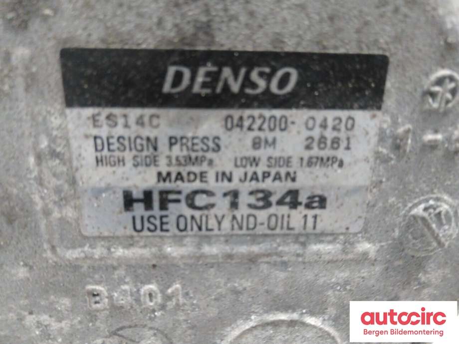 Aircondition kompressor til Toyota Auris 2010-2012 (Type I, Fase 2)  (TOYOTA|8837047033|8837047031|)