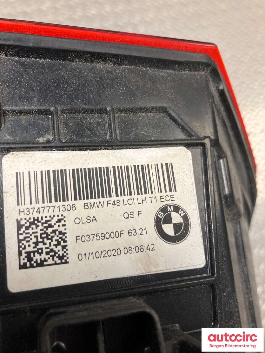 Baklykt venstre til BMW X1 2015-2022 (F48) (F48) (BMW|63 21 7 477 713|)
