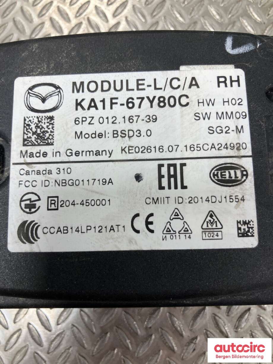 Sensor radar til Mazda CX-5 2012-2017 (Type I)  (MAZDA|KA1F67Y80C|)