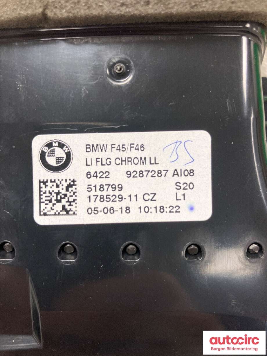 Dashbord friskluftdyse til BMW 2-Serie 2014-2021 (F22/F23) (F22/F23) (BMW|64 22 9 287 287|)