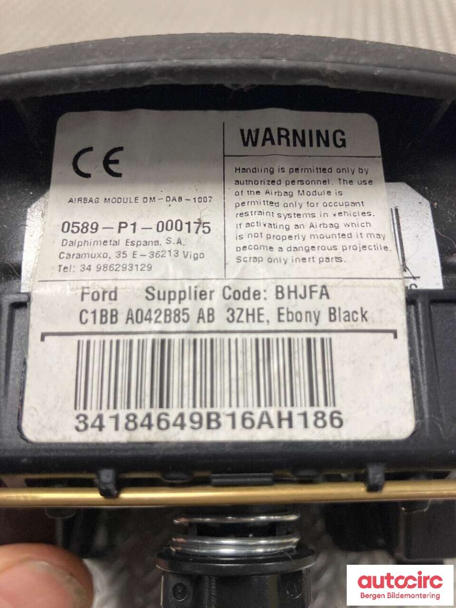 Airbag rattpute til Ford Fiesta 2013-2017 (Type VI, Fase 2)  (FORD|1899083|)