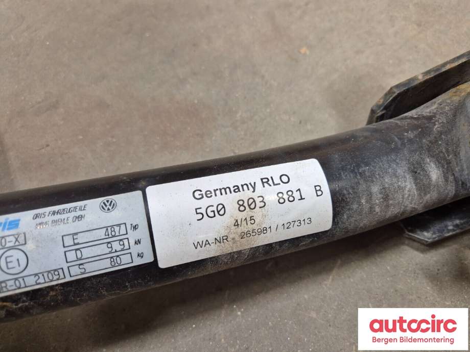 Hengerfeste til VW Golf VII 2012-2017 (Fase 1)  (VOLKSWAGEN|5G0 803 881 B|5G0 803 881 G|)