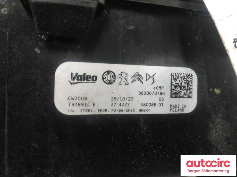 Aircondition radiator til Peugeot 2008 2019-->> (Type II)  (PEUGEOT|98 300 707 80|)