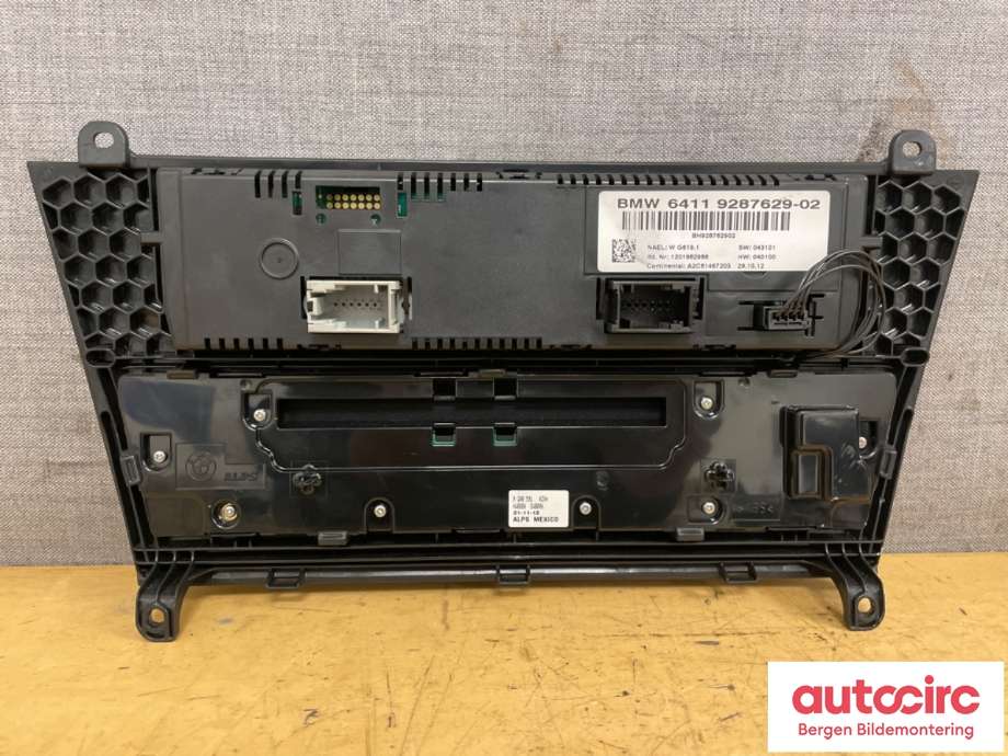 Varmeapparat betjening til BMW X3 2010-2017 (F25) (F25) (BMW|64 11 9 312 722||9287629-02)