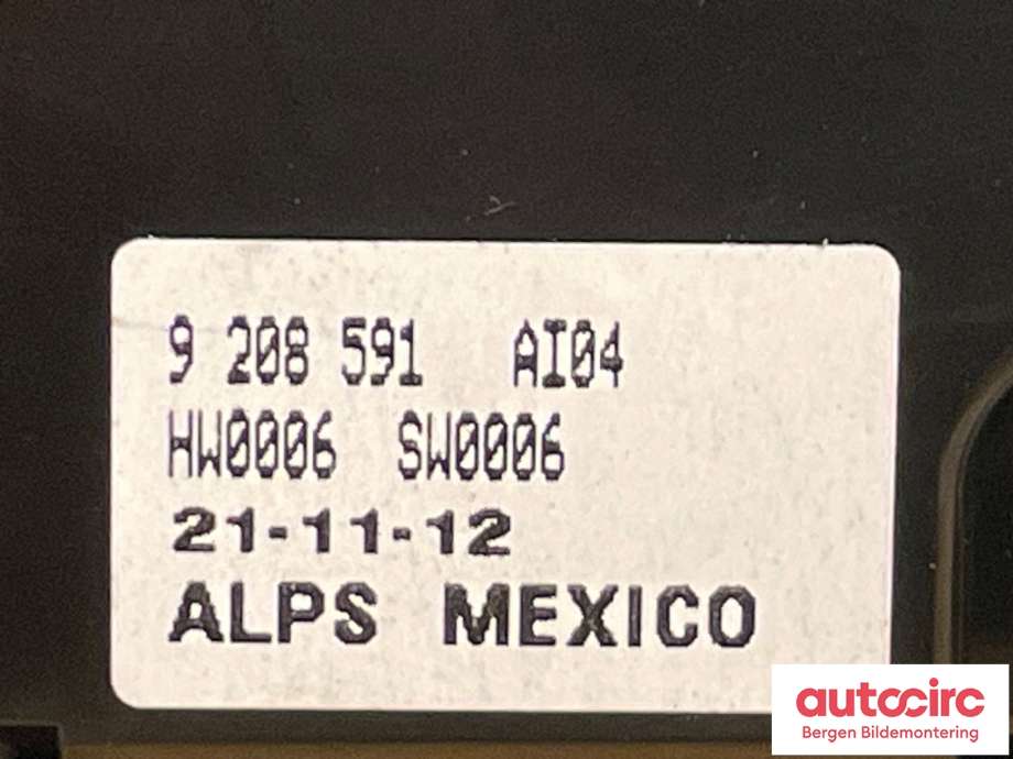 Varmeapparat betjening til BMW X3 2010-2017 (F25) (F25) (BMW|64 11 9 312 722||9287629-02)