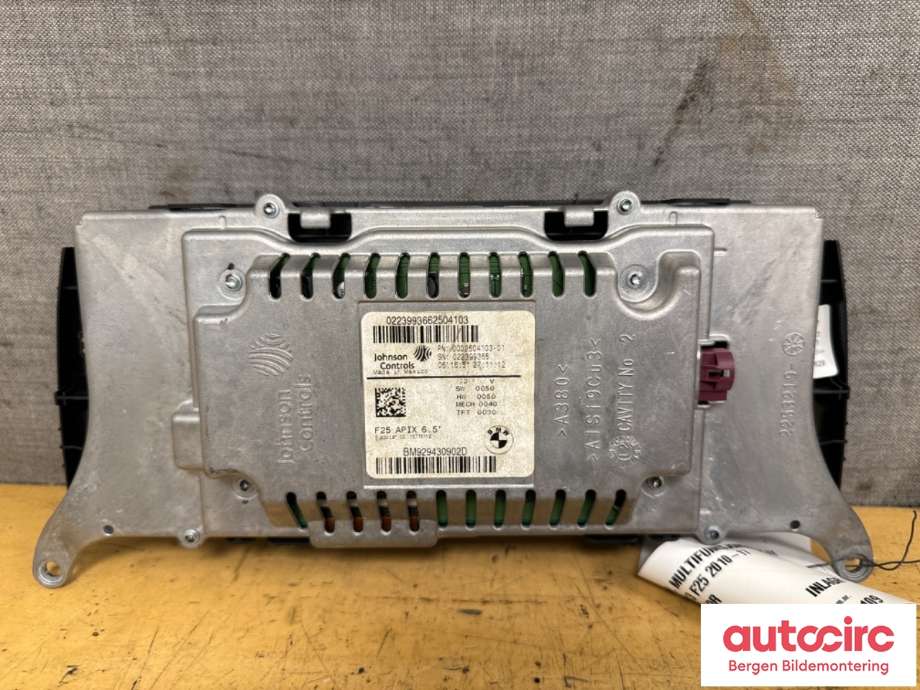 Multimedia display (MCU - Media Controller Unit) til BMW X3 2010-2017 (F25) (F25) (BMW|65 50 9 294 309||0002504103-01)