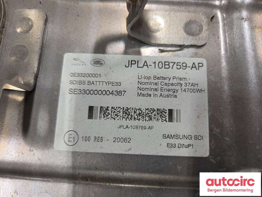 Batteripakke elbil til Land Rover Range Rover 2013-->> (Type IV)  (LAND-ROVER|LR114091|431124658|JPLA10B759AP)