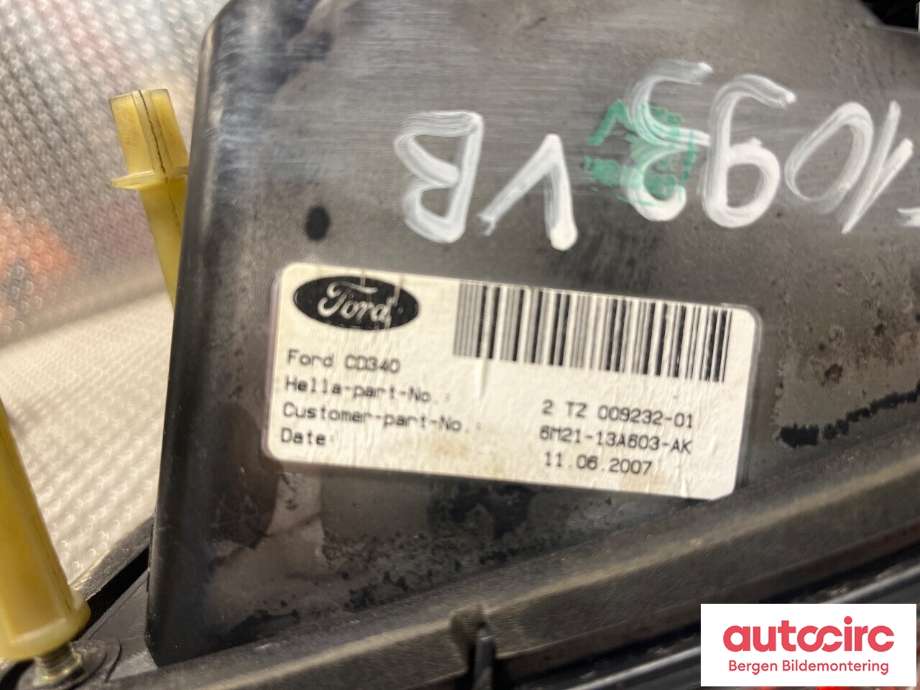 Baklykt venstre indre til Ford S-Max 2006-2010 (Type I, Fase 1)  (FORD|1460785|6M21-13A603-CF|)