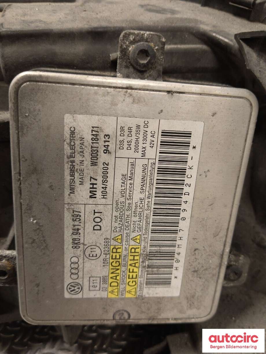 Frontlykt venstre halogen til Audi A4 2007-2014 (Type IV) (B8) (B8) (AUDI|8K0 941 029 AJ|)