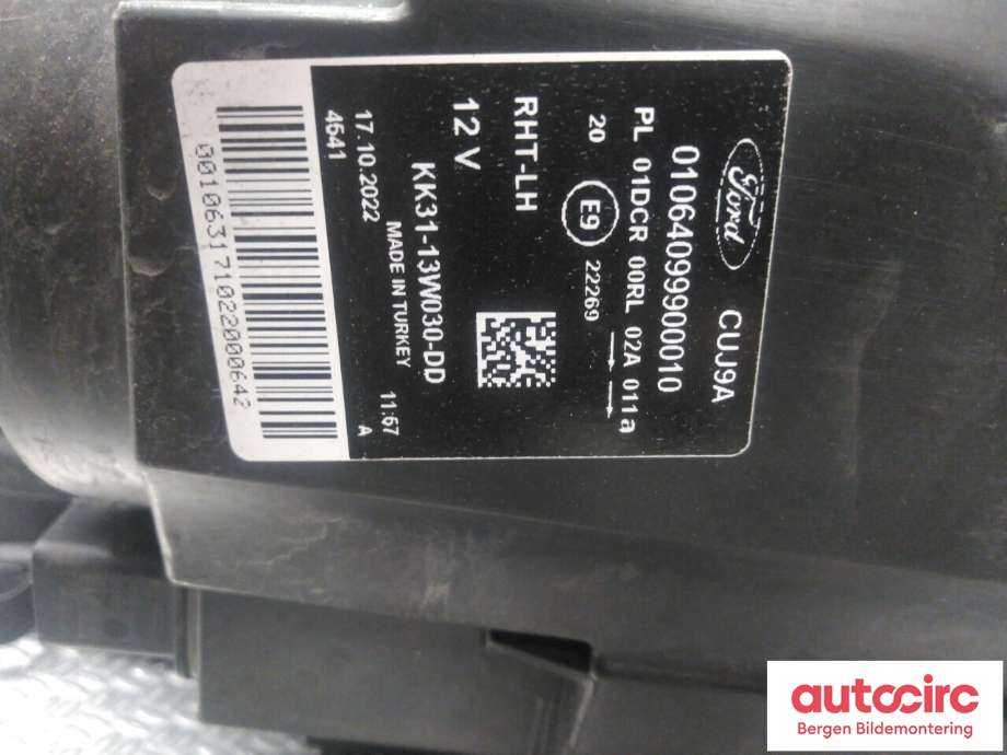 Frontlykt venstre halogen til Ford Transit Connect 2018-->> Type II, Fase 2  (FORD|2382914|KK31-13W030-DD|)