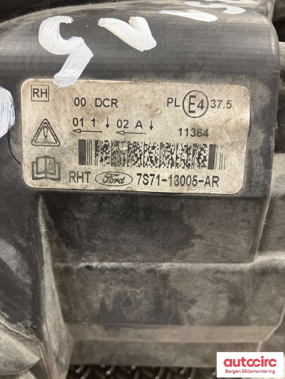 Frontlykt høyre halogen til Ford Mondeo 2007-2010 (Type IV, Fase 1)  (FORD|1807513|)