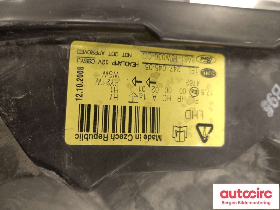 Frontlykt venstre halogen til Ford Fiesta 2008-2012 (Type VI, Fase 1) (FORD||8A61-13W030-CD)