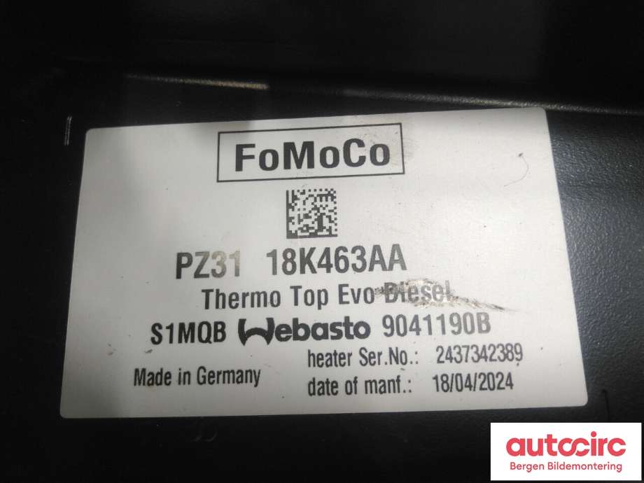 Varmeapparat register til Ford Transit Custom 2013-2023 (Type I)  (FORD|2653644|)