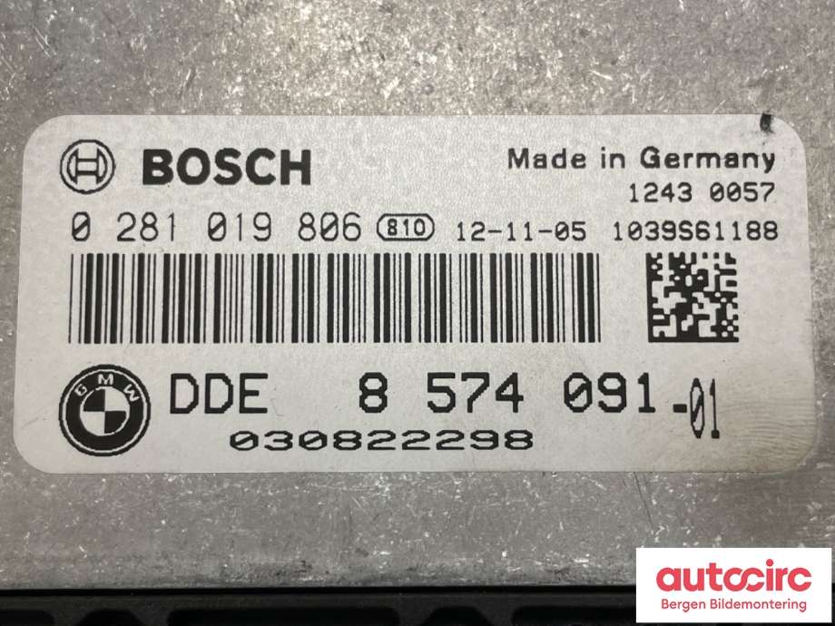 Styreenhet motor til BMW X3 2010-2017 (F25) (F25) (BMW|13 61 8 576 333||0 281 019 806)