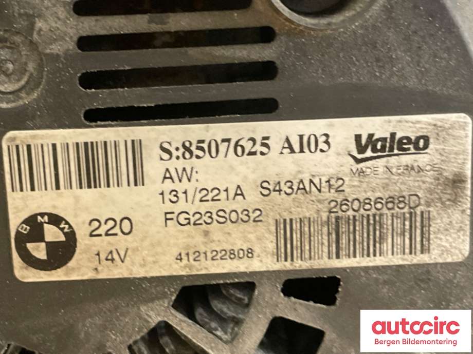 Dynamo til BMW X3 2010-2017 (F25) (F25) (BMW|12 31 8 579 420||8507625)