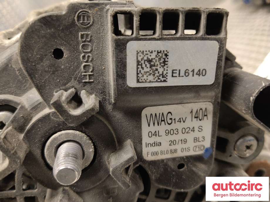 Dynamo til VW Caddy 2015-2020 (Type III, Fase 3) (VOLKSWAGEN|04L 903 024 S|)