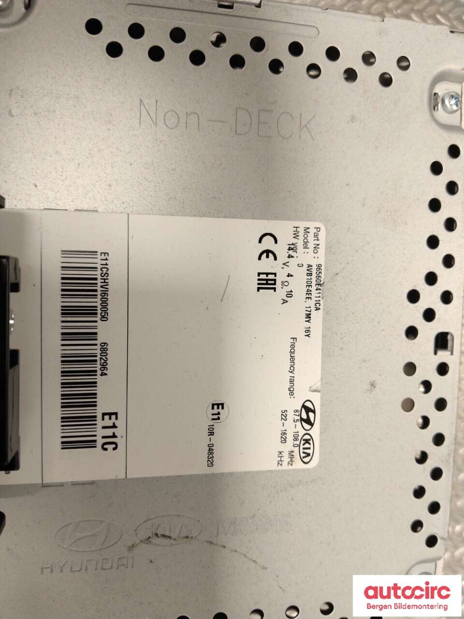 Multimedia display (MCU - Media Controller Unit) til Kia Soul 2014-2019 (Type II)  (KIA|96560E 4110CA|)