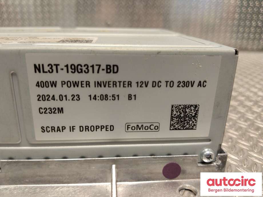 Inverter elbil til Ford Transit Custom 2013-2023 (Type I)  (FORD|PZ3T-19J254-DB|2572607|NL3T-19G317-BD)