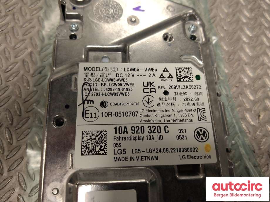 Instrumentpanel til VW ID.4 2020-->>  (VOLKSWAGEN|10A 920 320 C|)
